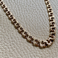 1958 Stockholm Sweden, Double Link Chain Graduated Width Necklace in 18k Gold - 17 inch length