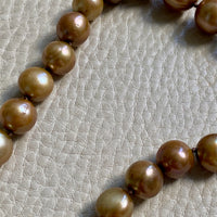 Vintage Cultured Pearl Necklace Graduated Width with 18k gold bolt clasp  - 17 inch length