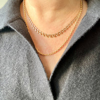 1958 Stockholm Sweden, Double Link Chain Graduated Width Necklace in 18k Gold - 17 inch length