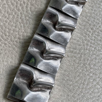 Brutalist Wide Organic Link Bracelet in Sterling Silver by Matti Hyvärinen for Sirokoru Oy - 7 inch length