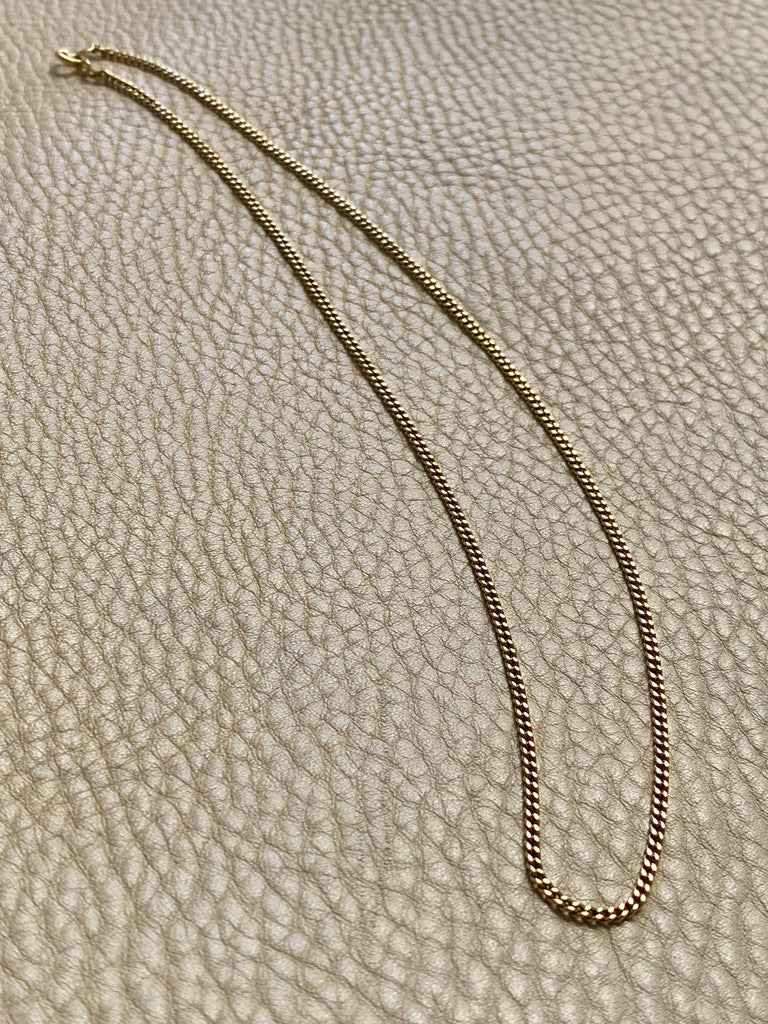 Vintage 18k gold curb link necklace - 17 inch length