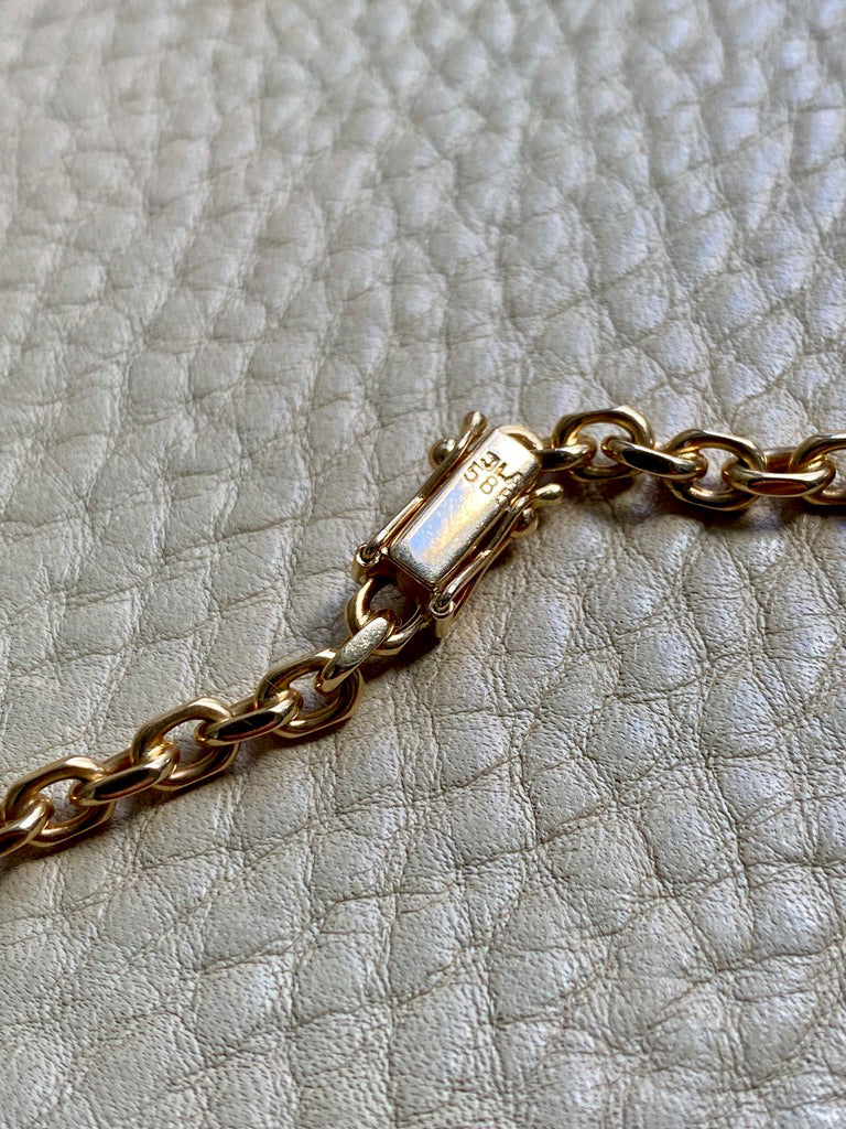 Excellent! Biker Link Chain in 14k Gold - Danish Vintage by Jannik Lilleriis Andersen - 20 inch length