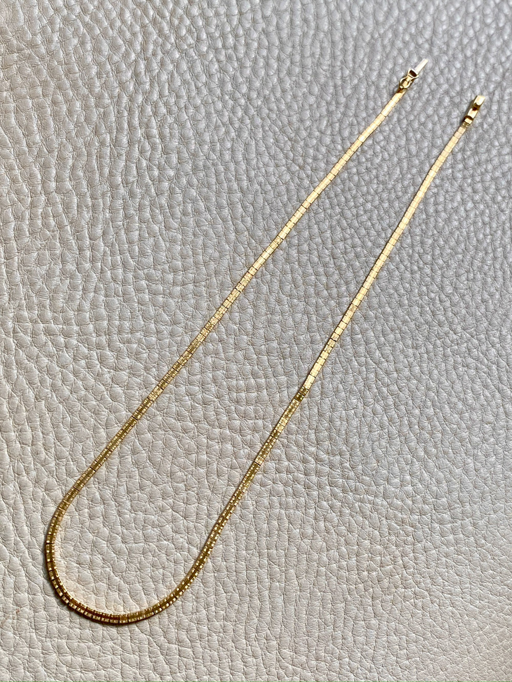 Vintage Omega Link Necklace in 18k Gold- Made in Trissino Italy, 1960s/1970s era - 16.5 inch length