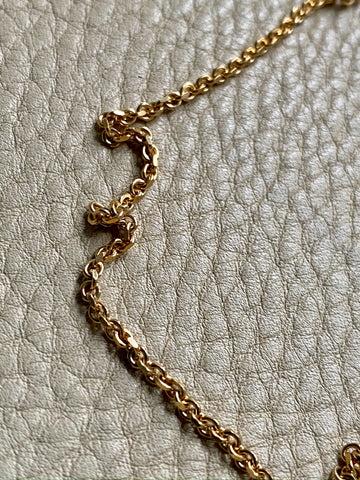 Sparkly 2mm Italian Biker link Necklace in 18k Gold - 19.6 inch length