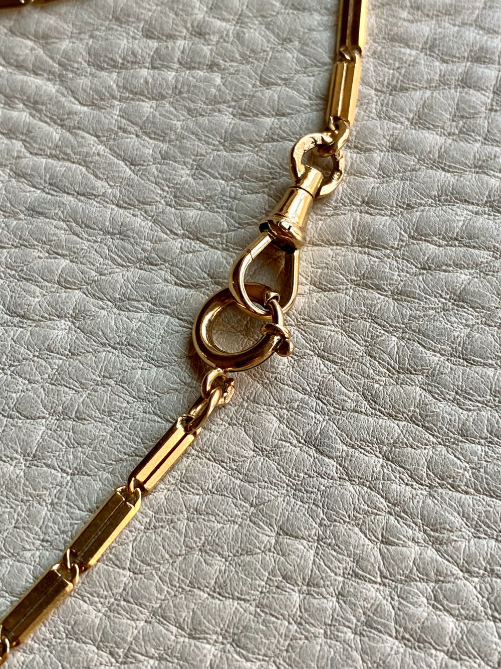 1941 Swedish 18k gold bar link watch chain necklace - 16.25 inch length