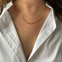 Double Link Necklace with Watch Chain Dog clip in 18k gold - 18 inch length