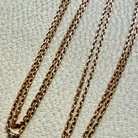 1907 Swedish Antique 18k Longuard Biker Link Necklace with Dog Clip - 49 inch length