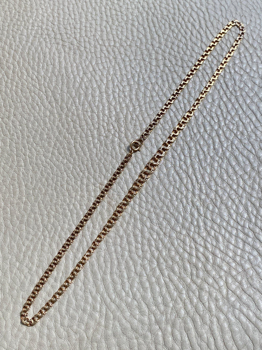 1964 Swedish 18k Gold necklace - Graduated double link chain necklace - 17.5 inch length