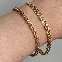 Swedish vintage 18k gold biker link bracelet 4.4mm width - 7.5 inch length