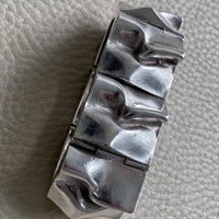 Brutalist Wide Organic Link Bracelet in Sterling Silver by Matti Hyvärinen for Sirokoru Oy - 7 inch length