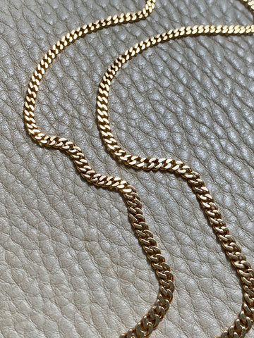 1954 Swedish Vintage 18k gold pressed curb link necklace - 18.7 inch length