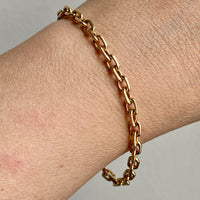 Swedish vintage 18k gold biker link bracelet 4.4mm width - 7.5 inch length