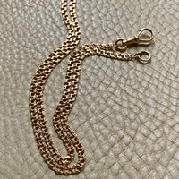 Double Link Necklace with Watch Chain Dog clip in 18k gold - 18 inch length