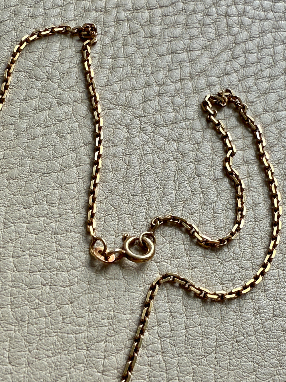 14k Gold Danish Vintage Skinny Biker Link Chain Necklace, Signed  - 20 inch length