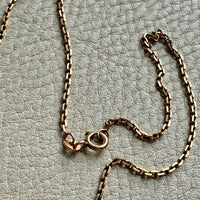 14k Gold Danish Vintage Skinny Biker Link Chain Necklace, Signed  - 20 inch length