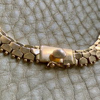 Breathtaking Vintage Honeycomb Link Necklace Made in Solid 18k Gold - 17 inch length