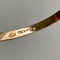1940s era Modernist Swedish 18k Gold Hinged Bangle - maker Stigbert - 6.8 inch