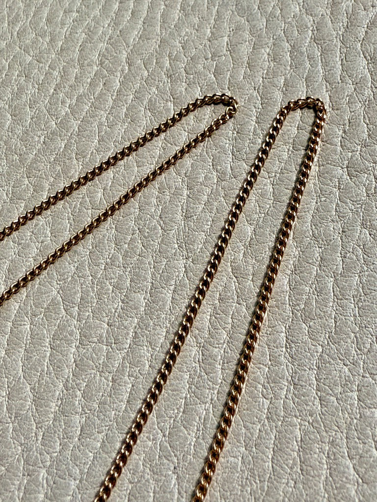 Vintage Swedish 18k gold curb link necklace - 24.5 inch length