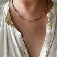 Chunky Box Link Necklace in 18k Gold - 17.25 inch length