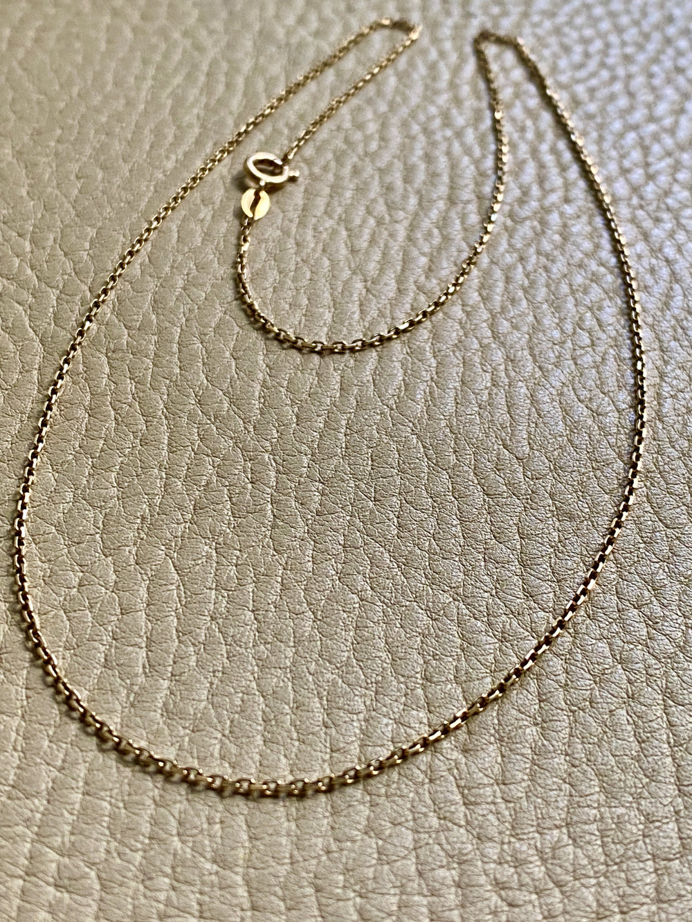 14k Gold Danish Vintage Slim Biker Link Chain Necklace - 18.25 inch length