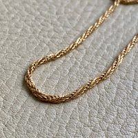 18k Gold Vintage Foxtail(!) Spiral Link chain necklace - 18.5 inch length