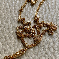 Sparkly 2mm Italian Biker link Necklace in 18k Gold - 19.6 inch length