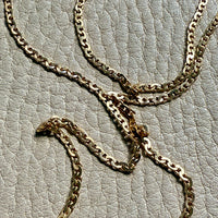 Long Skinny Vintage 18k gold Virola Link Necklace - 23.75 inch length