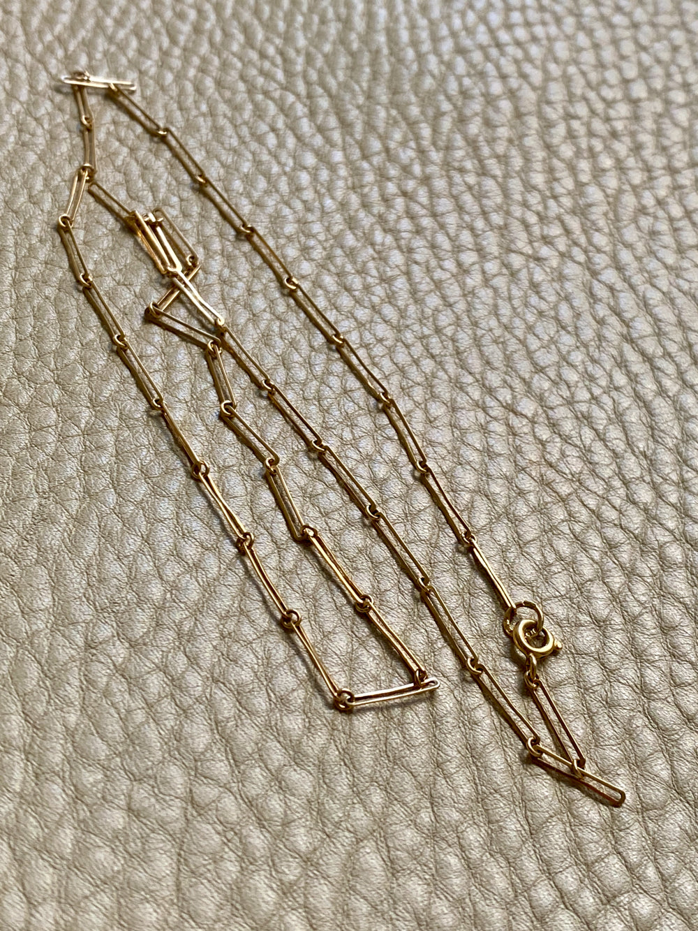 Midcentury Paperclip Link Necklace in 18k gold - 18.75 inch length - Swedish vintage