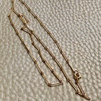 Midcentury Paperclip Link Necklace in 18k gold - 18.75 inch length - Swedish vintage