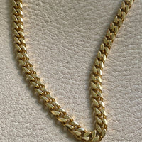 AMAZING! Heavy Italian Vintage Curb Link Necklace in Solid 18k Gold - 20 inch length