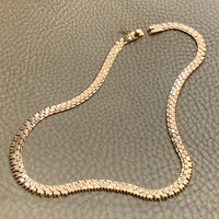 Breathtaking Vintage Honeycomb Link Necklace Made in Solid 18k Gold - 17 inch length