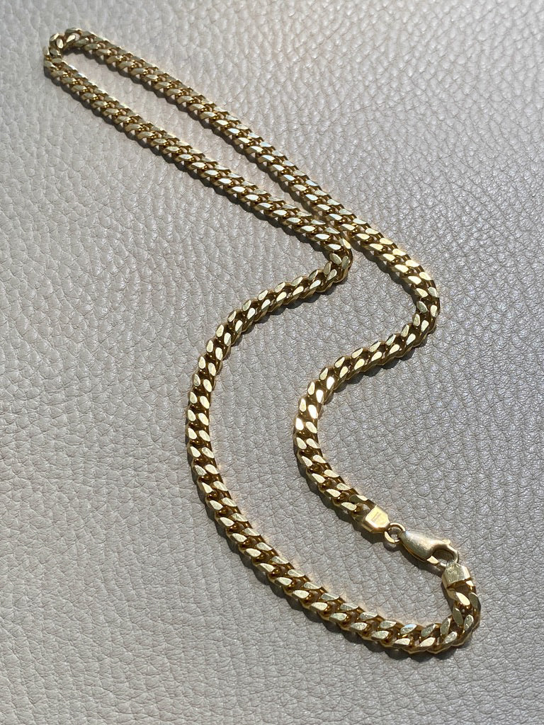 AMAZING! Heavy Italian Vintage Curb Link Necklace in Solid 18k Gold - 20 inch length