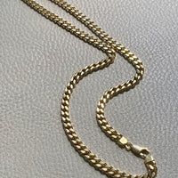 AMAZING! Heavy Italian Vintage Curb Link Necklace in Solid 18k Gold - 20 inch length