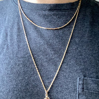 Geometric gold bar link necklace - 18k gold - 18 inch length