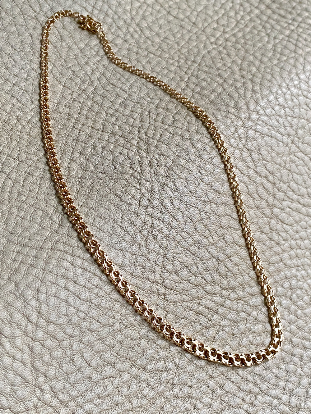 Vintage Double-link necklace - Solid 18k gold - Made in Kungsör, Sweden - 17.3 inch length