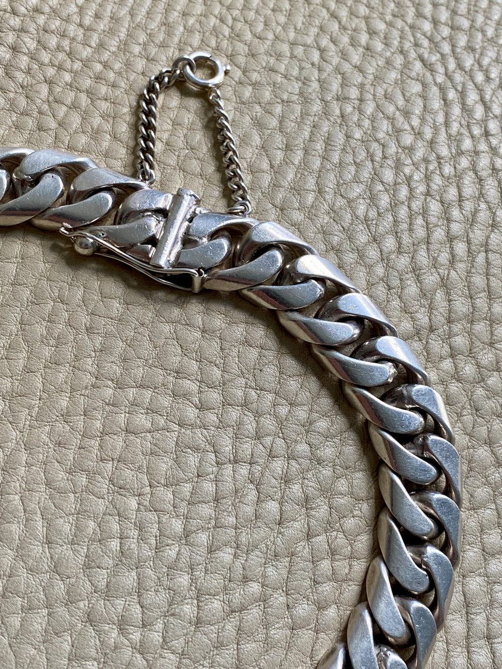 CHUNKY!! Sterling Silver Curb Chain Necklace - 15.75 inch length