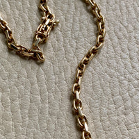 Vintage Danish Chunky Biker Link Chain Necklace in 14k Gold - 20 Inch length