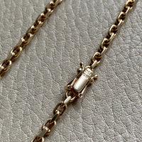 Vintage Danish Chunky Biker Link Chain Necklace in 14k Gold - 20 Inch length