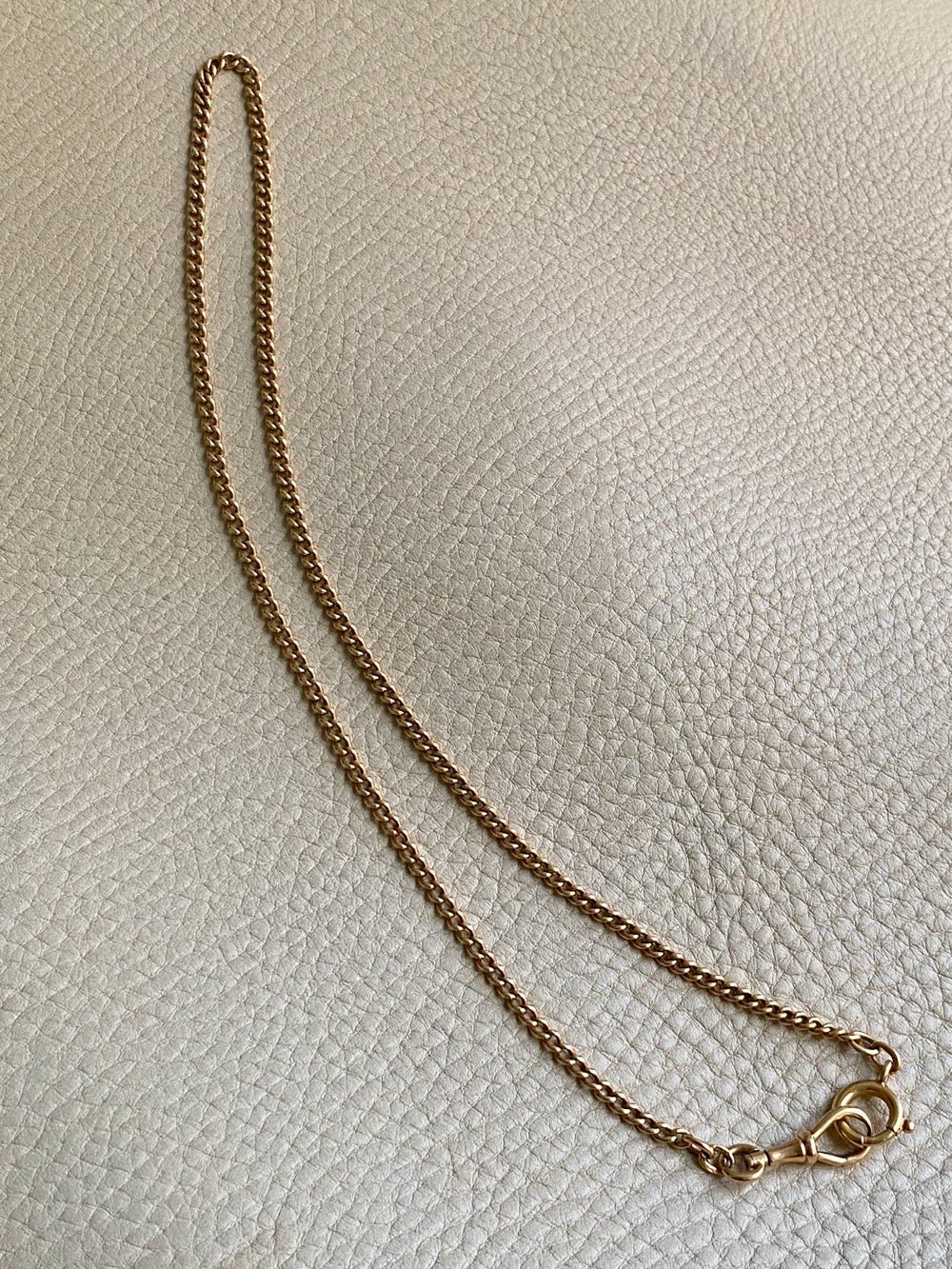 1917 Antique Swedish 18k gold watch chain necklace - 19.5 inch length