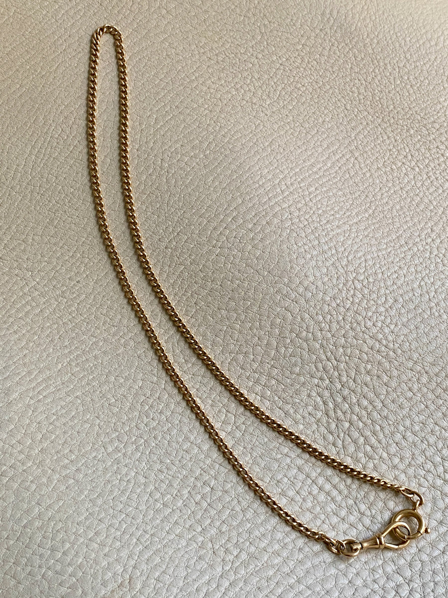 1917 Antique Swedish 18k gold watch chain necklace - 19.5 inch length