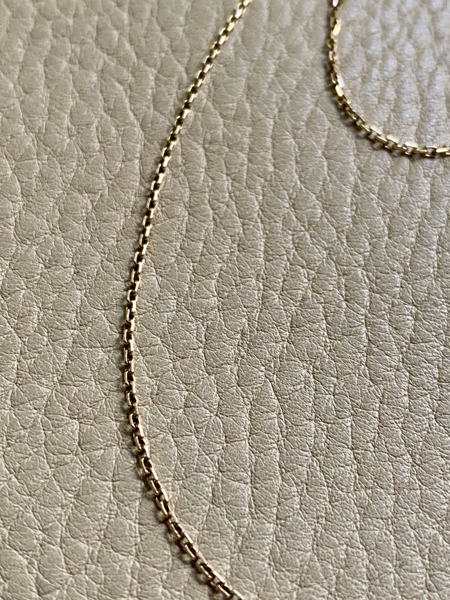 14k Gold Danish Vintage Slim Biker Link Chain Necklace - 18.25 inch length