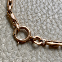 Antique Chunky Watch Chain in Rose Gold 14k - 17.3 inch length