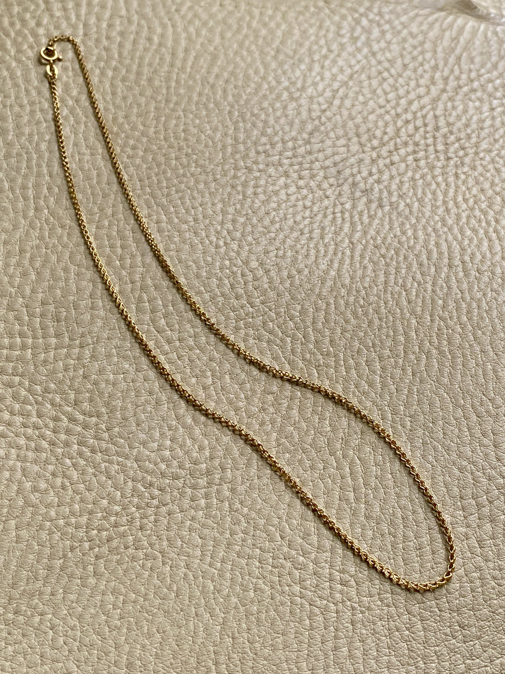 18k Gold Vintage Foxtail Link Necklace - 18.1 inch length