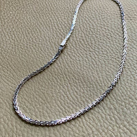 Vintage Italian 18k White Gold V-Link Necklace - 17 inch length