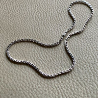 Vintage Italian 18k White Gold V-Link Necklace - 17 inch length