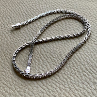 Vintage Italian 18k White Gold V-Link Necklace - 17 inch length