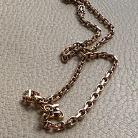 Vintage Danish Chunky Biker Link Chain Necklace in 14k Gold 3.5 mm width - 17 inch length