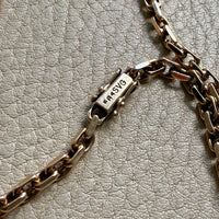 Vintage Danish Chunky Biker Link Chain Necklace in 14k Gold 3.5 mm width - 17 inch length