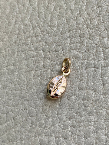 18k gold realistic coffee bean pendant or charm