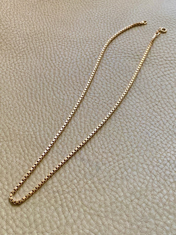 Chunky Box Link Necklace in 18k Gold - 17.25 inch length